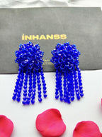 Inhanns Handmade Crystal Water Fall Earrings - Short - Royal Blue - Distacart