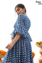 Aayaa Pure Ab Cotton Gown With Heavy Digital Print - Multi Color