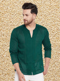 Even Apparels Men's Pure Cotton Green Kurta