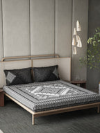 DDecor Live Beautiful Black & White 140 TC Cotton King Bedsheet & 2 Pillow Covers - Distacart