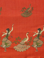 Saree Mall Rust Red & Green Printed Saree - Distacart