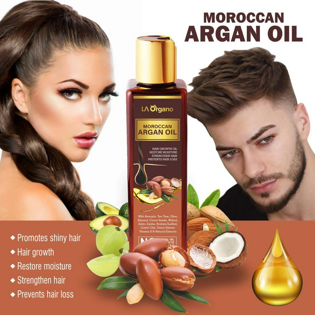 LA Organo Moroccan Multi-Purpose Hair Growth Oils Combo