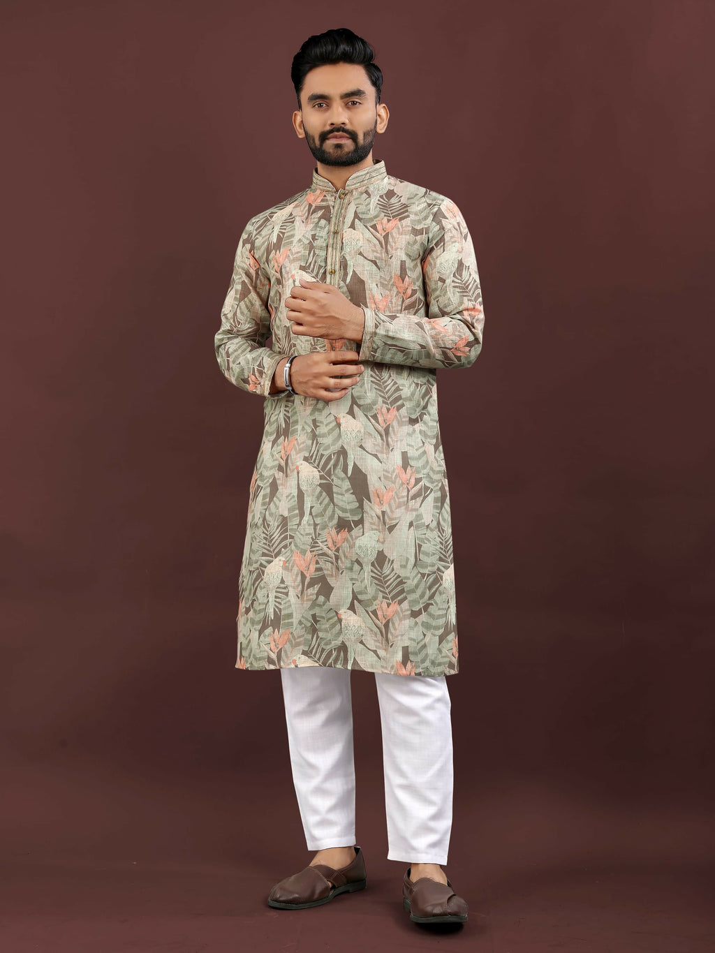 Anaita Brown Digital Print Kurta