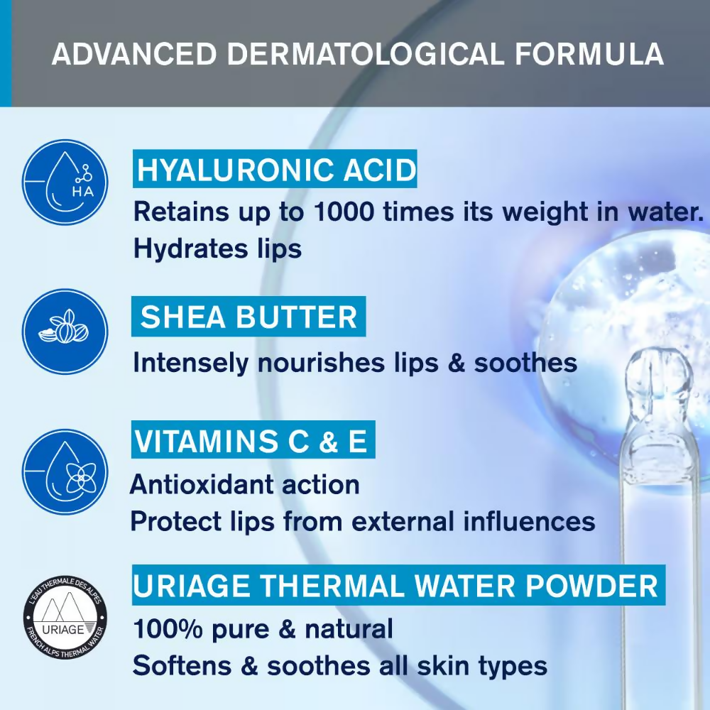 Uriage Eau Thermale Lip Balm Hyluronic Acid & Shea Butter