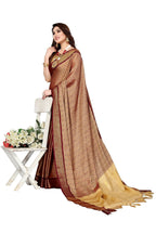 Vamika Weaving Brown Cotton Silk Saree - Distacart