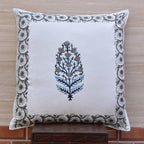 The Decor Nook Grey Floral Pattern With Grey Border Cushion Cover