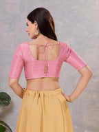 Joban Fashion Women Silk Light-Pink Stitched Blouse