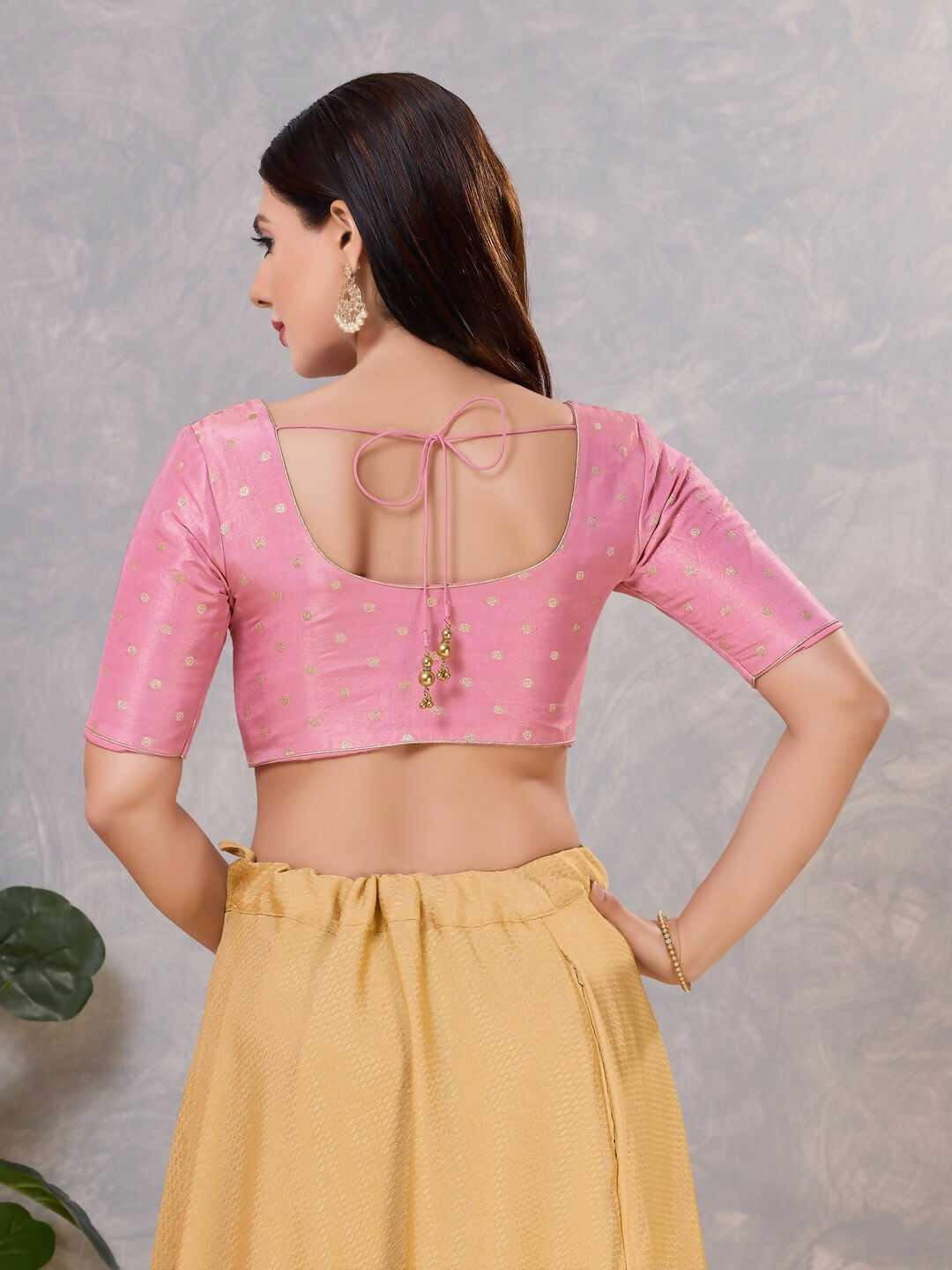 Joban Fashion Women Silk Light-Pink Stitched Blouse