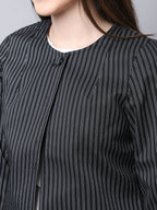 Even Apparels Black Polywool Open Front Statement Women's Jacket - Distacart