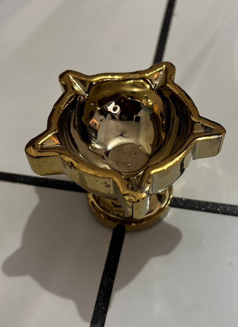 Wood estate Crafted From Metal Designer Diya