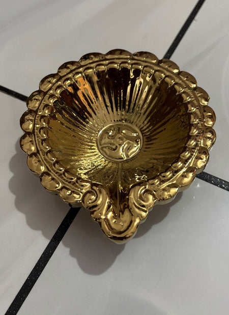 Wood estate Crafted From Metal Designer Diya