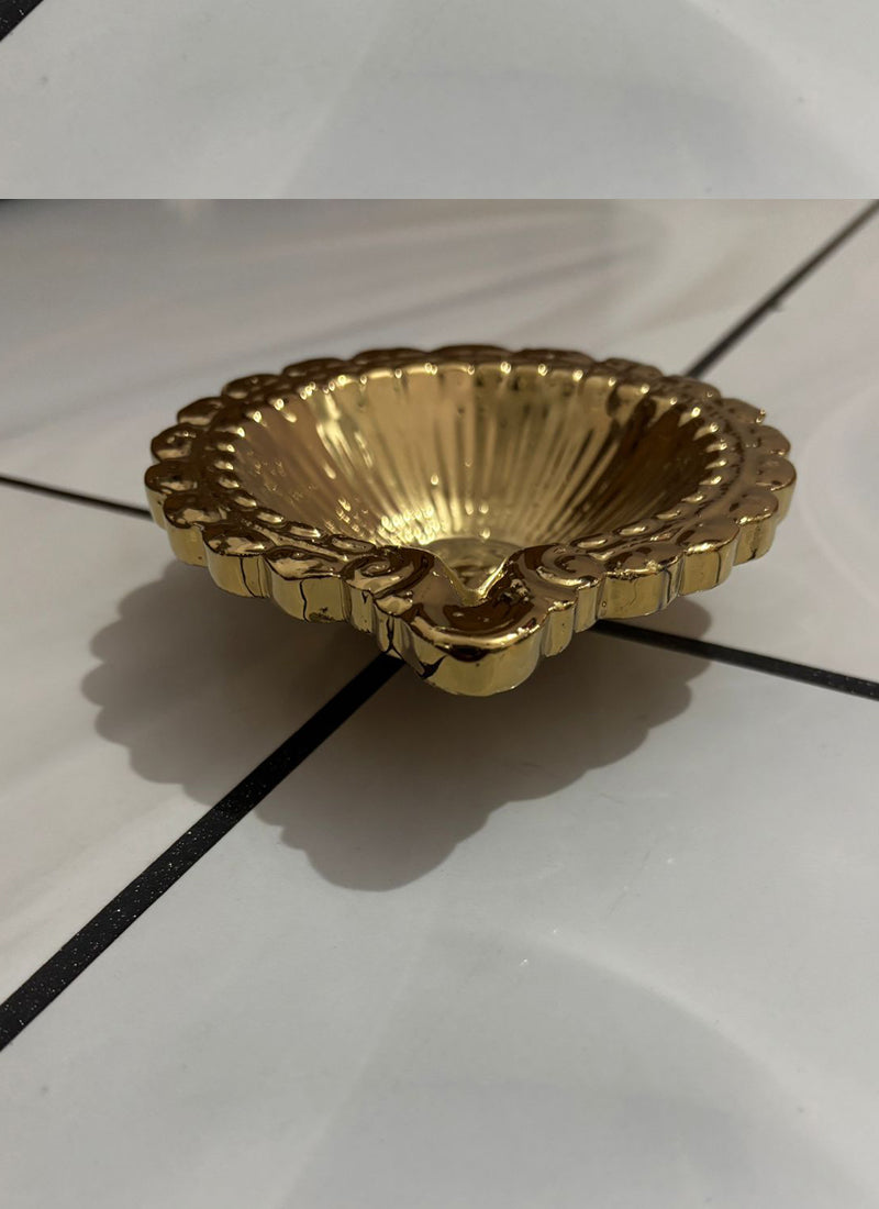 Wood estate Crafted From Metal Designer Diya