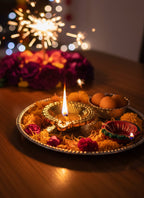 Wood estate Crafted From Metal Designer Diya