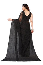 Vamika Ethnic Fire Black Pearls Net Saree - Distacart