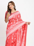 Shree Shyam Fashion Linen Cotton Sky Blue Saree - Distacart