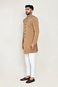 Joban Fashion Chiku Colored Terry Rayon Fabric Indo Western With Straight Fit Pant
