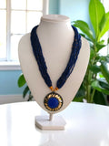 Inhanns Everyday Statement Beaded Pendant Necklace - Blue