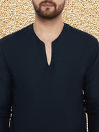 Even Apparels Men's Pure Cotton Blue Kurta