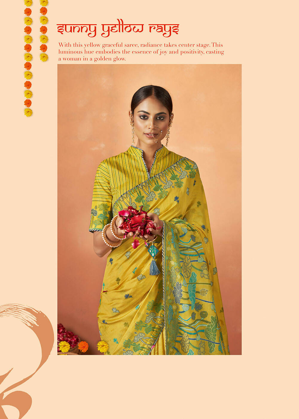 Yellow Tusser Silk Woven Design Saree With Unstitched Blouse Piece - Norita Royal Pradha
