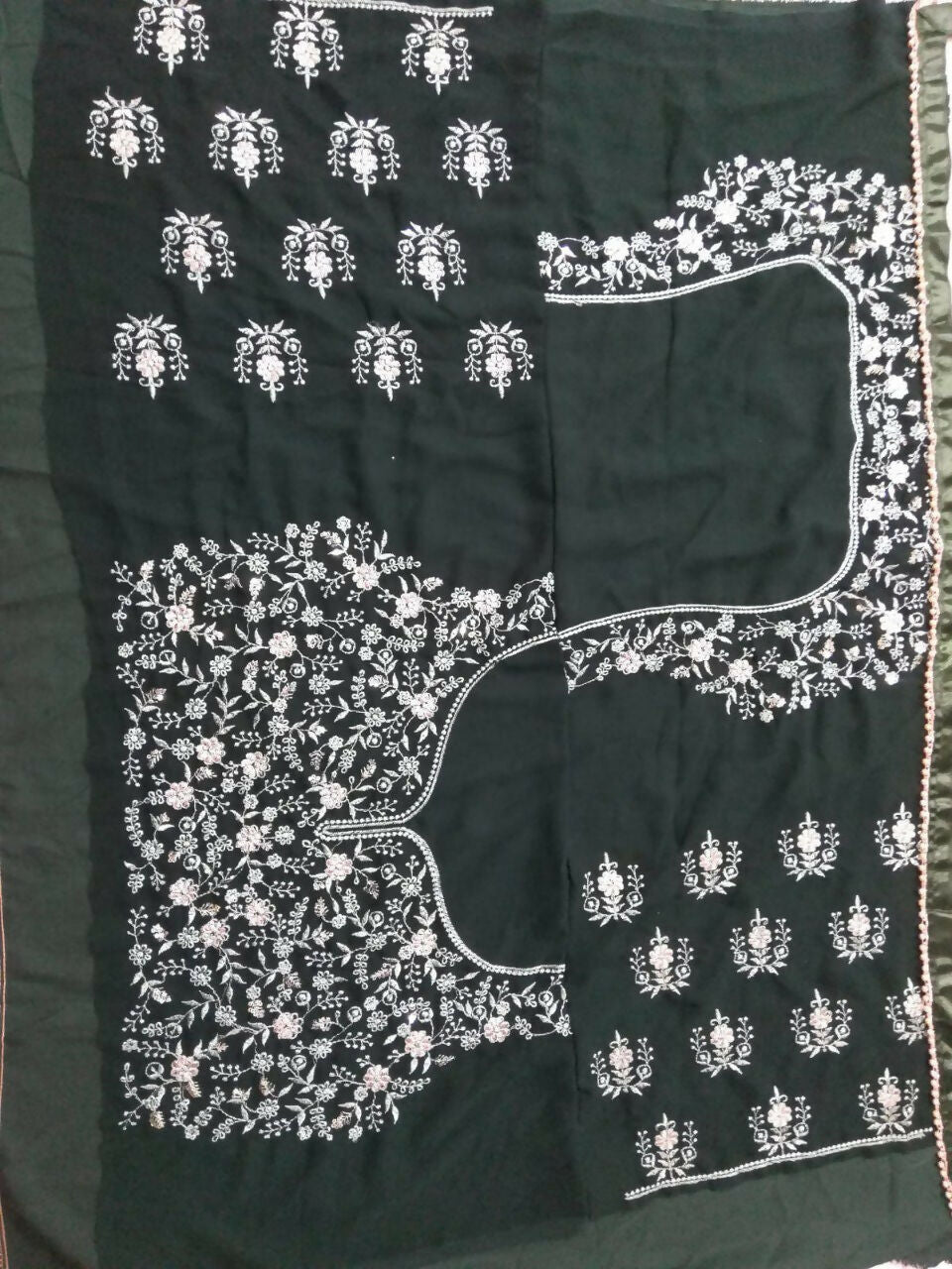 Jyoti Fashion Beautiful Bottle Green Faux Georgette 3MM Sequins with Thread & Jari Embroidery Lehenga Choli with Dupatta