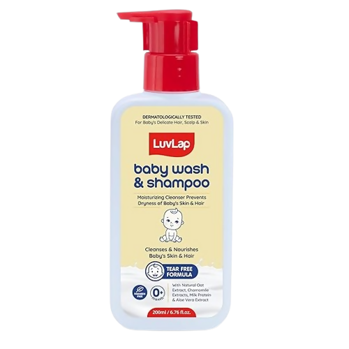 LuvLap Baby Wash & Shampoo with Chamomile, Milk Protein, Oatmeal & Shea Butter