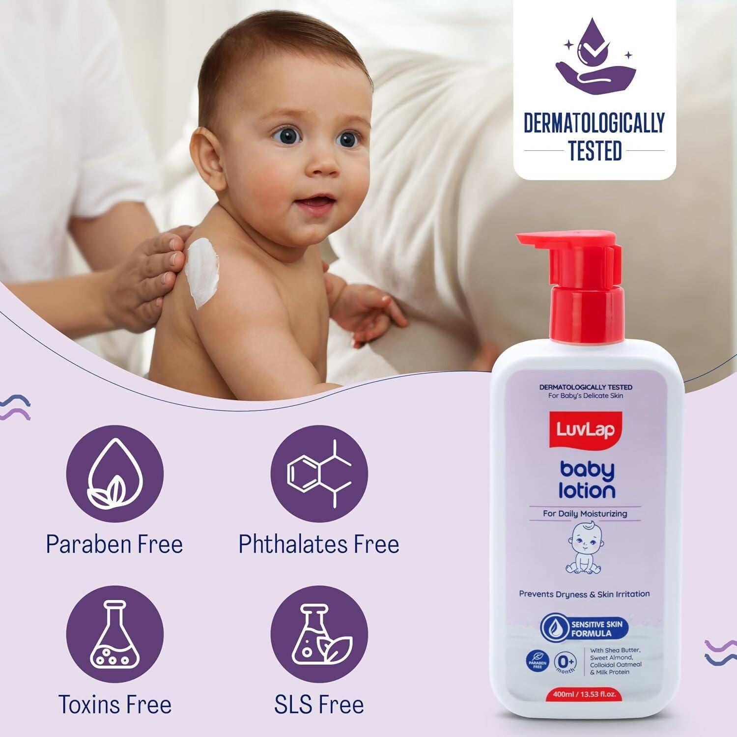 LuvLap Baby Shampoo + Baby Lotion Combo Set