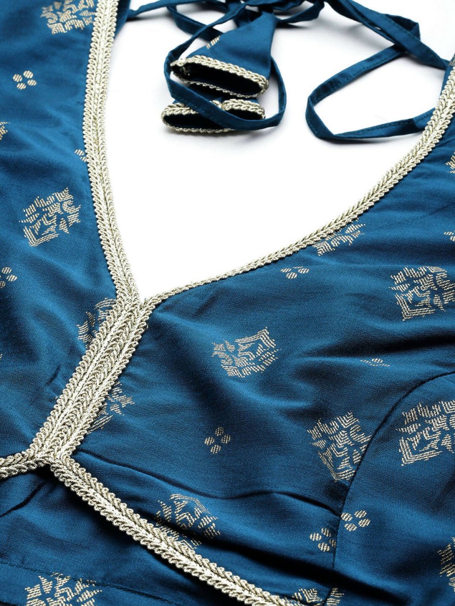 Ahalyaa Women's Traditional wear Lehenga Choli - Teal Blue