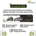Dr. Morepen Active Smile Charcoal Toothpaste for Teeth Whitening & Bad Breath Removal