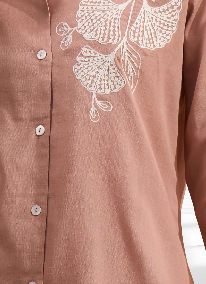 Joban Fashion Pink Cotton, Linen Embroidered Readymade Cord Set - Distacart
