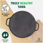 The Indus Valley CASTrong Cast Iron Roti/Dosa Tawa, Pre-seasoned, Nonstick, 100% Pure, Toxin-free, Gas & Induction,Spatula, 30.2cm, 2.4kg