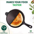 The Indus Valley Super Smooth Cast Iron Tawa, Long Handle,Pre-seasoned, Nonstick, 100% Pure, Toxin-free, Induction,Spatula, 25.4cm, 1.8kg - Distacart