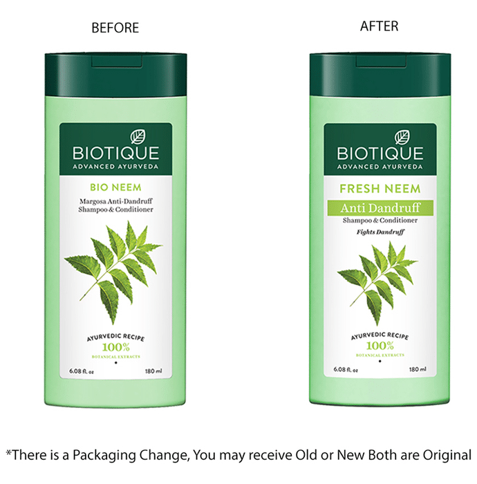 Biotique Bio/Fresh Neem Anti Dandruff Shampoo & Conditioner - Distacart