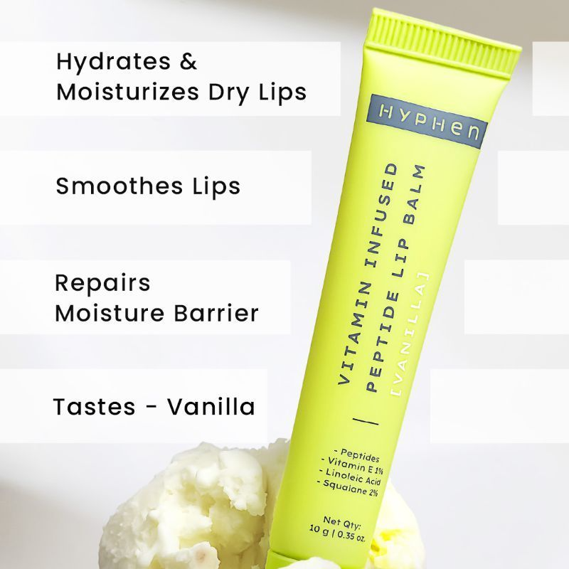 Hyphen By Kriti Sanon Vitamin Infused Peptide Lip Balm - Vanilla, for Dry & Chapped Lips, Hydrating & Moisturizing Balm