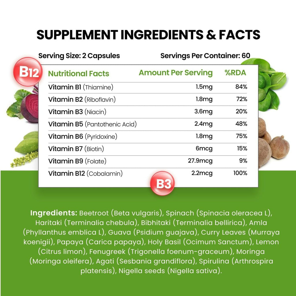 Himalayan Organics Organic B12 500mg Vegetarian Capsules - Distacart
