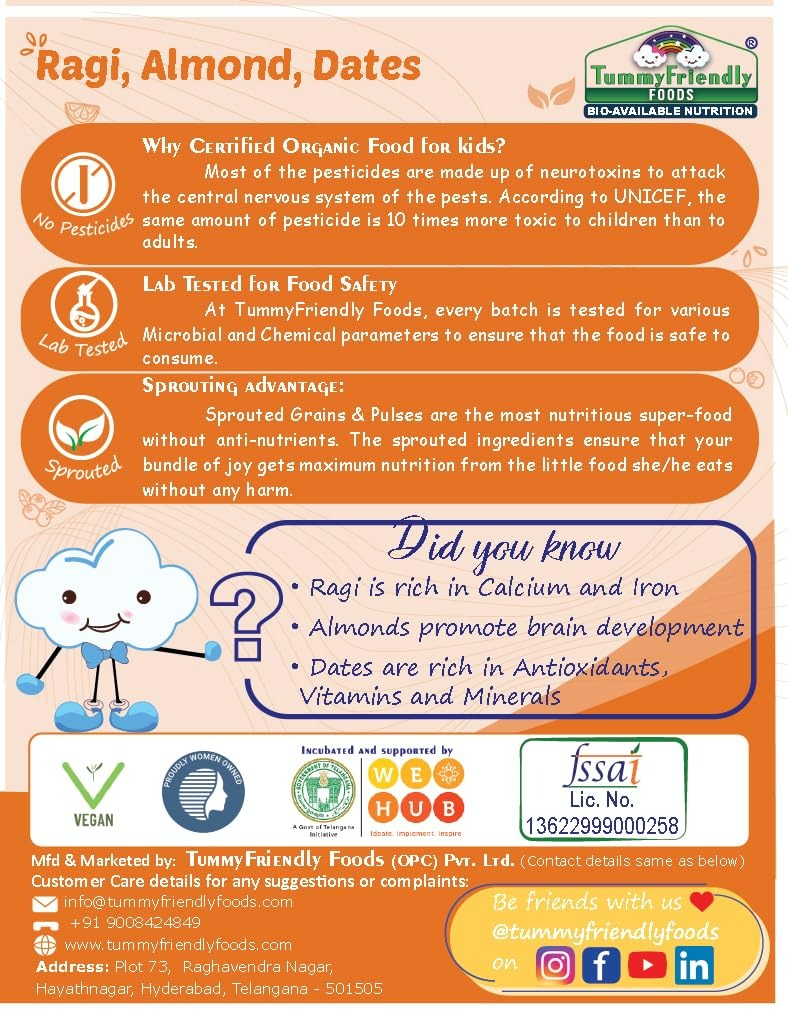 TummyFriendly Foods Organic Millet Khichdi Mix With Vegetables for Toddler Cereal - Distacart