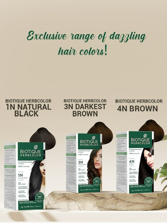 Biotique Herbcolor 3N Darkest Brown - Distacart