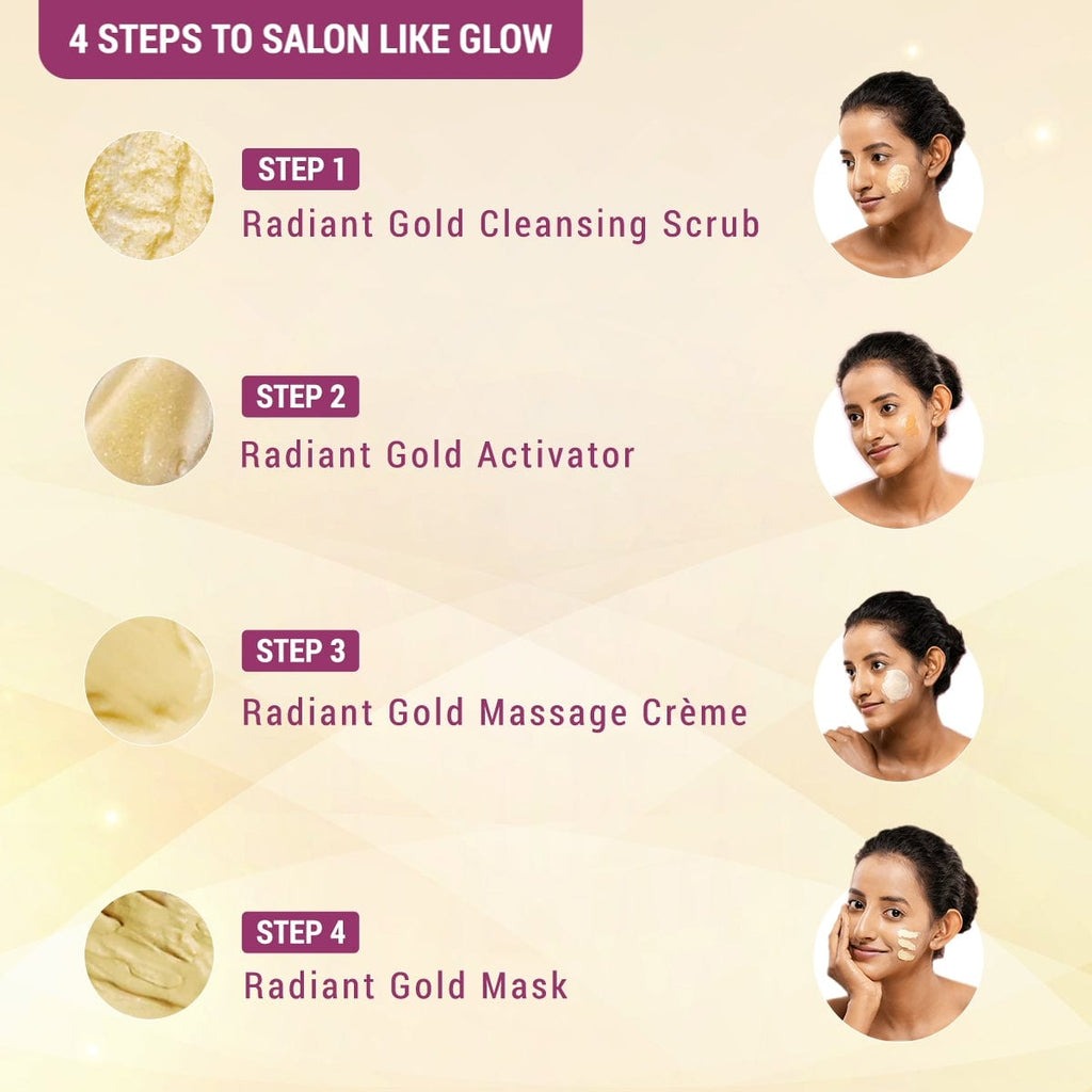 Lotus Herbals Radiant Gold Cellular Glow Facial Kit For All Skin Types - Distacart