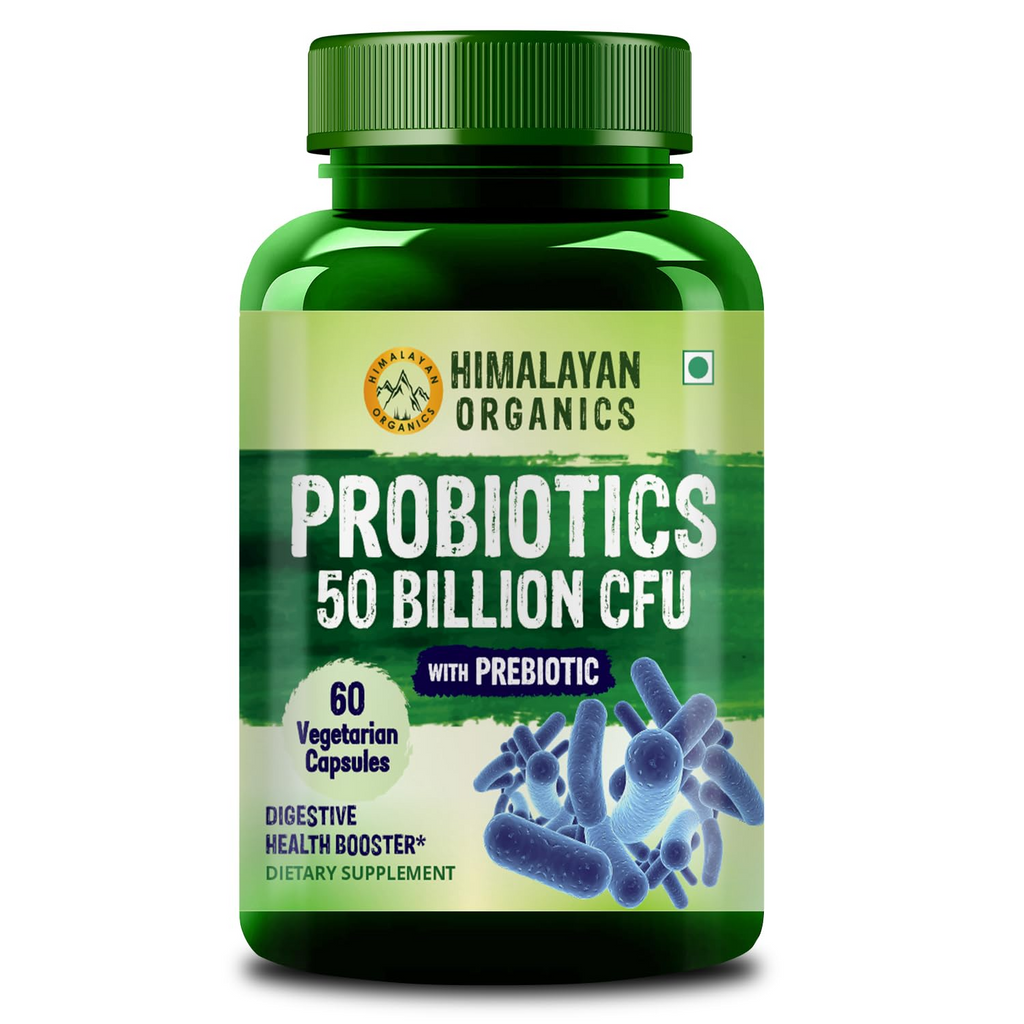 Himalayan Organics Probiotics Supplement 50 billion Prebiotics Capsules - Distacart