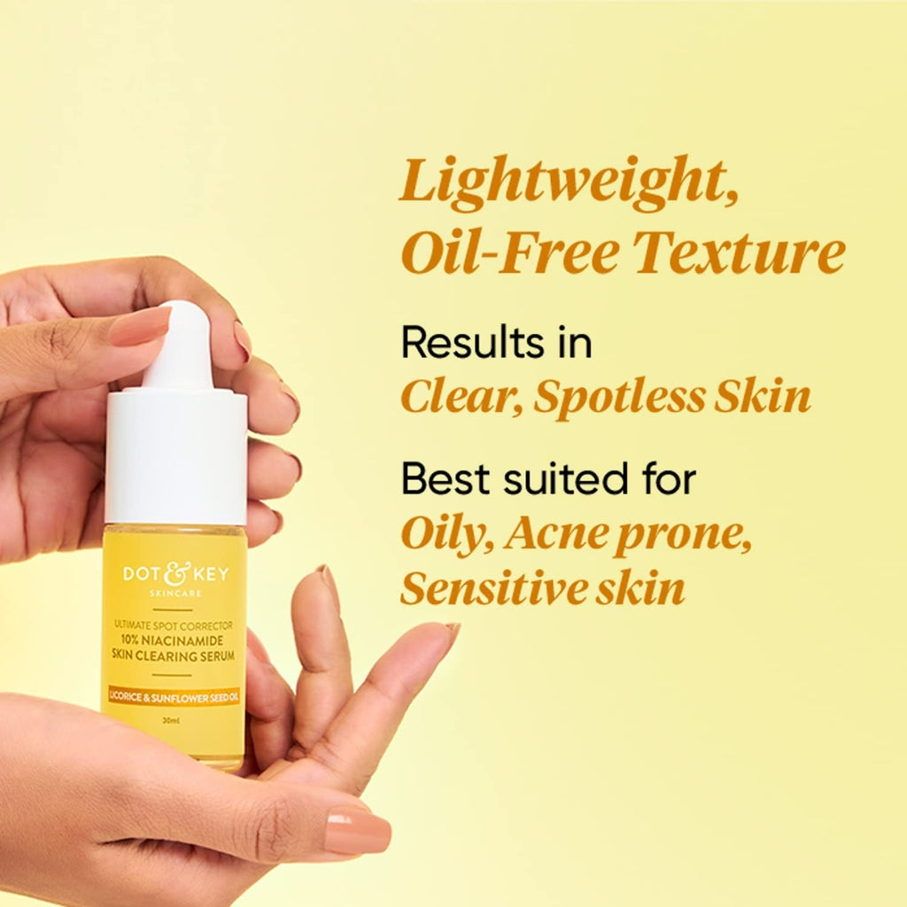 Dot & Key 10% Niacinamide Skin Clearing Face Serum With 10% Niacinamide, 1% Zinc & Sunflower Seed Oil
