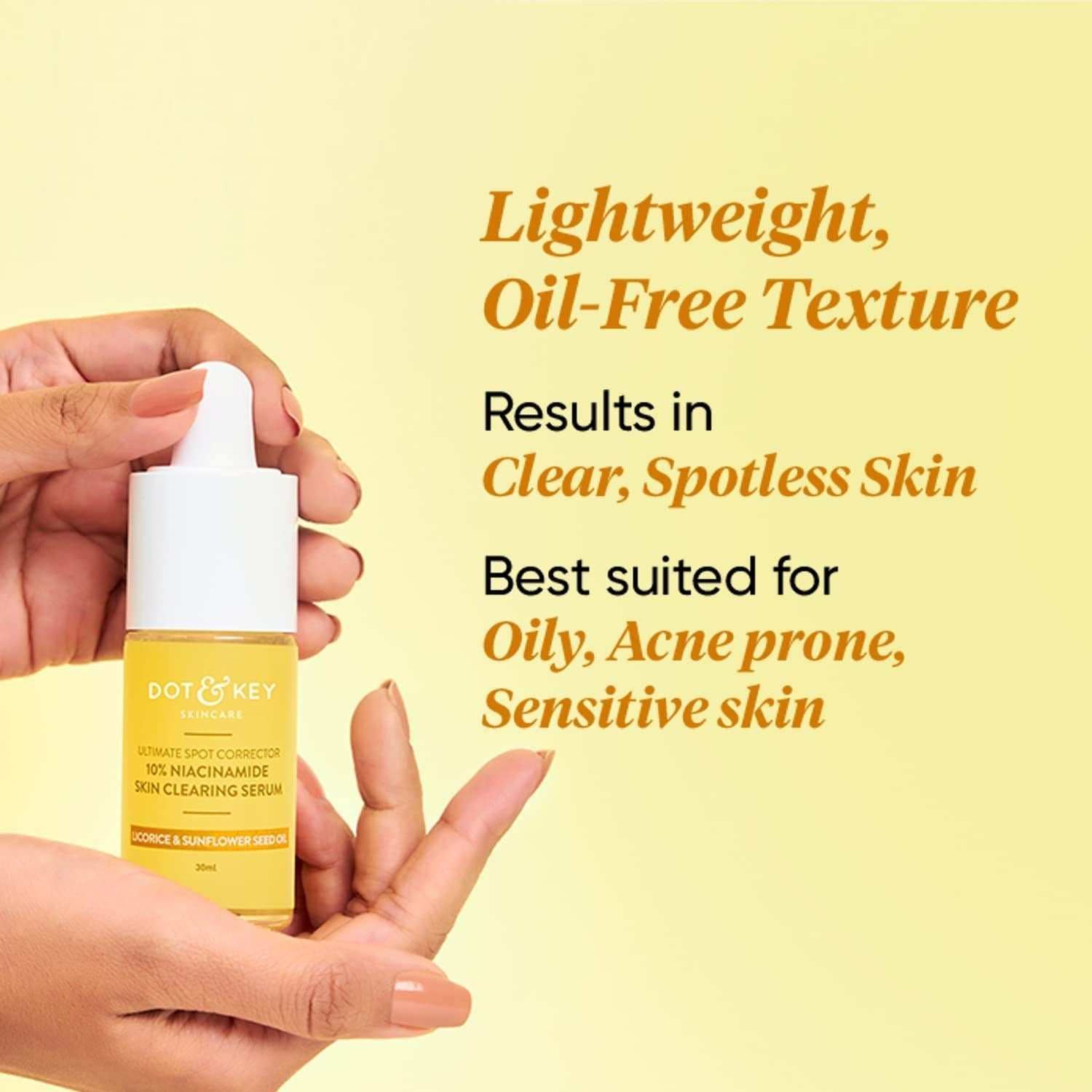 Dot & Key 10% Niacinamide Skin Clearing Face Serum With 10% Niacinamide, 1% Zinc & Sunflower Seed Oil