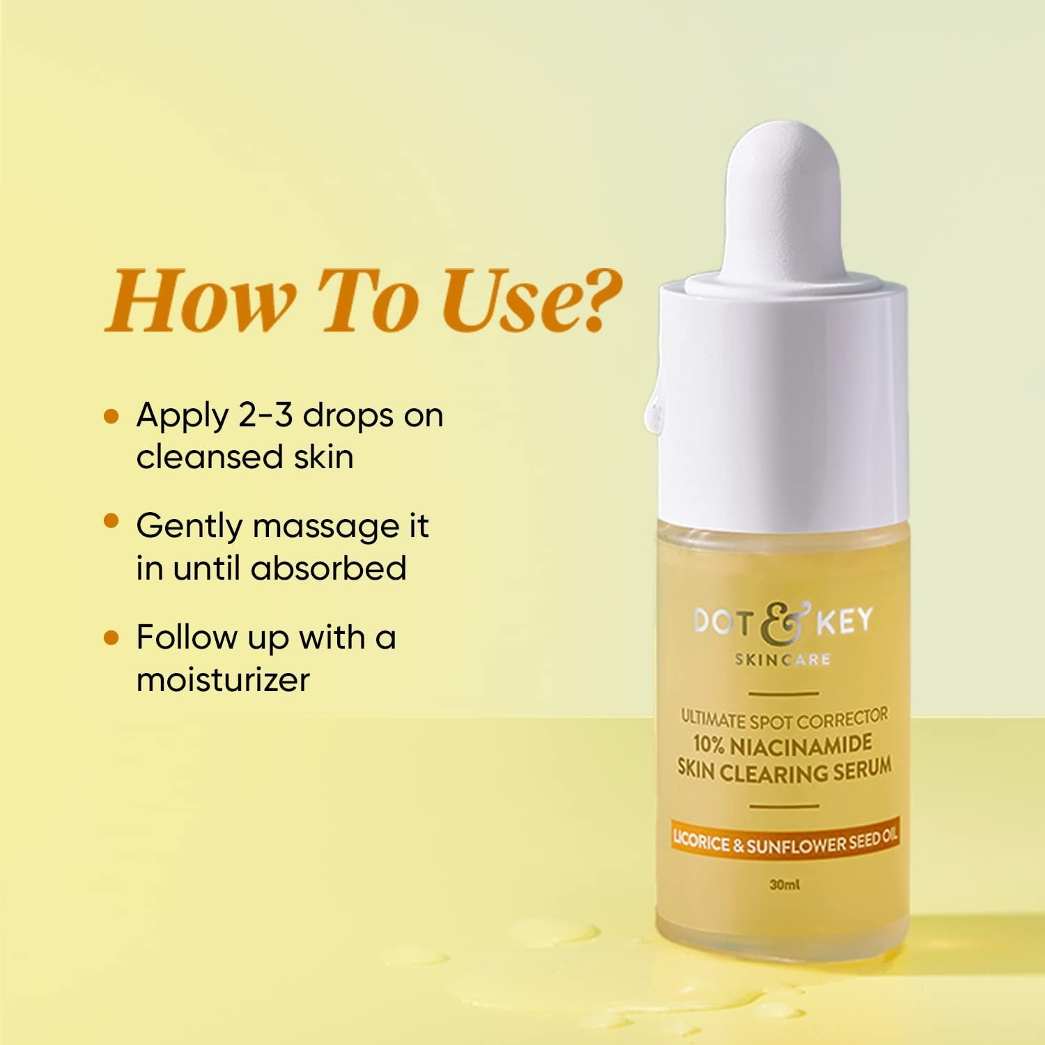 Dot & Key 10% Niacinamide Skin Clearing Face Serum With 10% Niacinamide, 1% Zinc & Sunflower Seed Oil