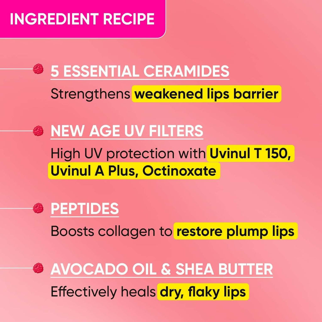 Dot & Key Barrier Repair Ceramide & Peptide SPF 50 Lip Balm - Plush Pink, UVA+UVB