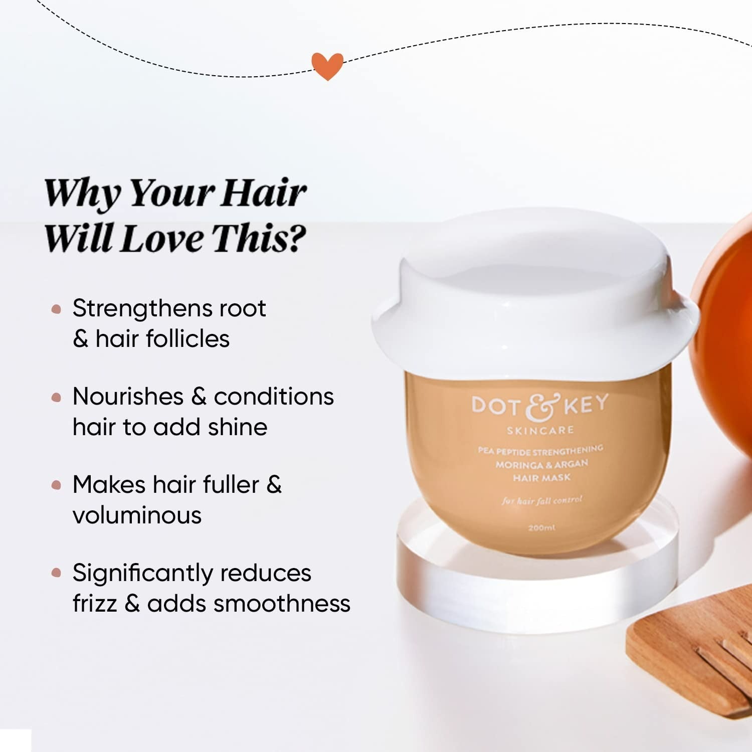 Dot & Key Pea Peptide Strengthening Moringa & Argan Hair Mask
