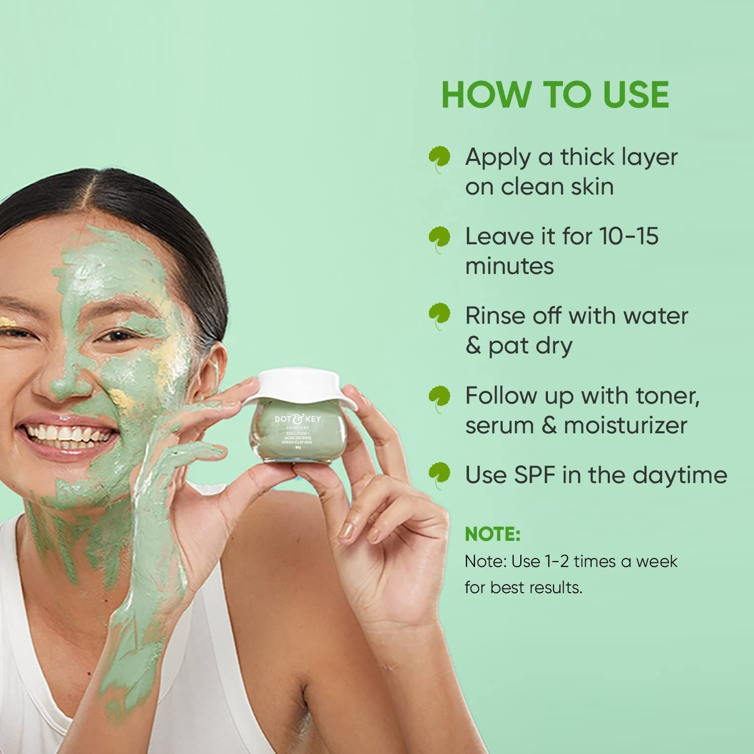 Dot & Key Pollution + Acne Defense Green Clay Face Mask - Distacart