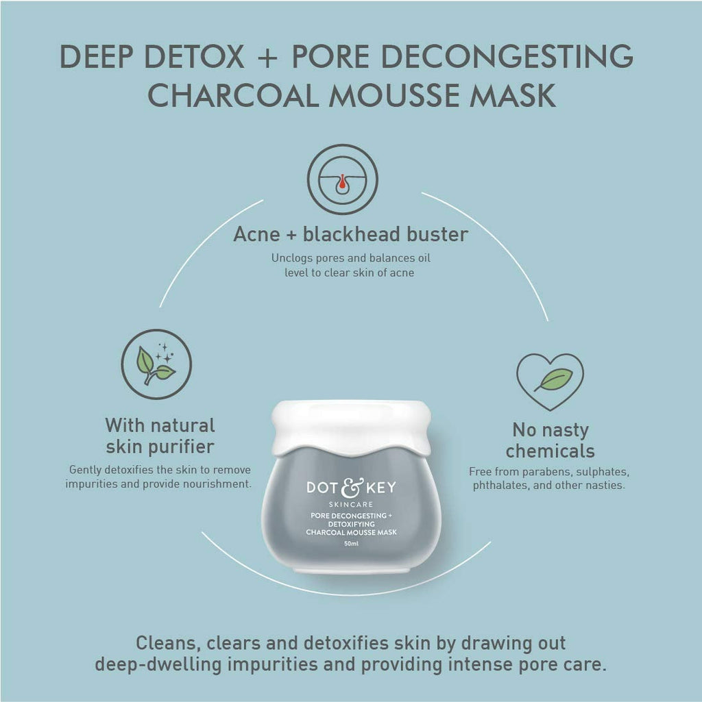Dot & Key Pore Decongesting + Detoxifying Charcoal Mousse Clay Mask
