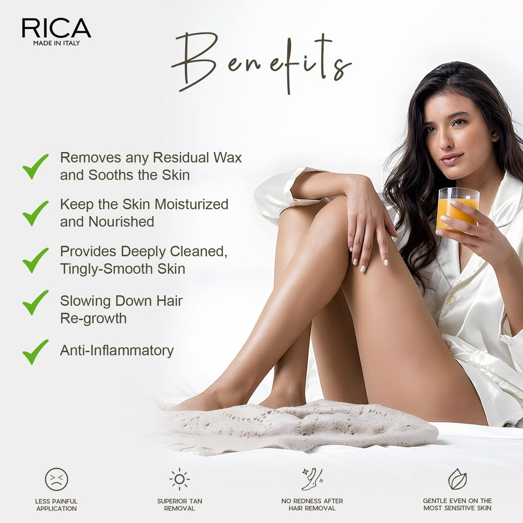 Rica Aloe Vera After Wax Lotion for Sensitive Skin With Sun Flower Oil, Jojoba Oil & Vitamin E