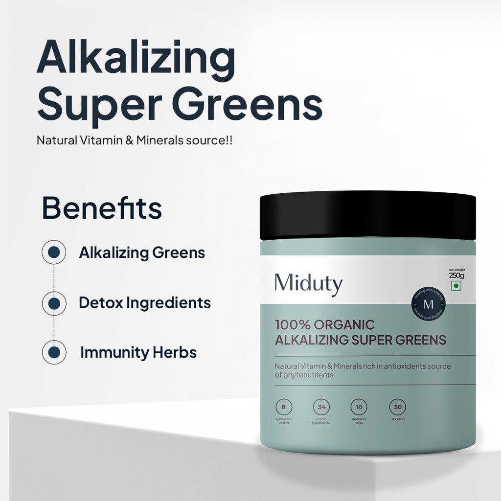 Miduty by Palak Notes 100% Organic Alkalizing Super Greens Powder - Distacart