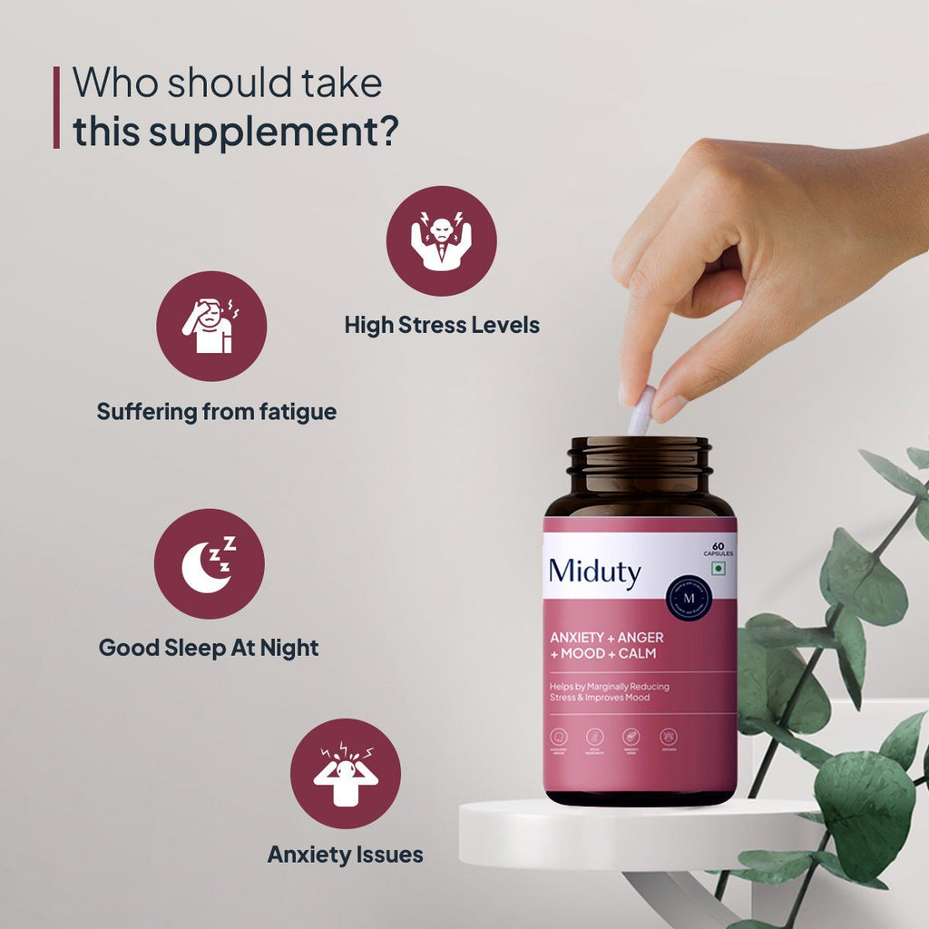 Miduty by Palak Notes Anxiety + Anger + Mood + Calm Capsules - Distacart
