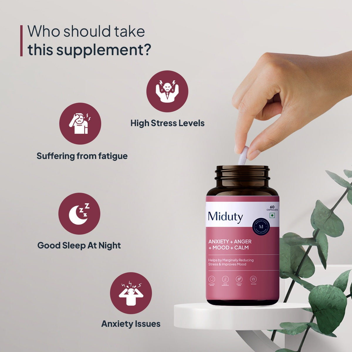 Miduty by Palak Notes Anxiety + Anger + Mood + Calm Capsules - Distacart