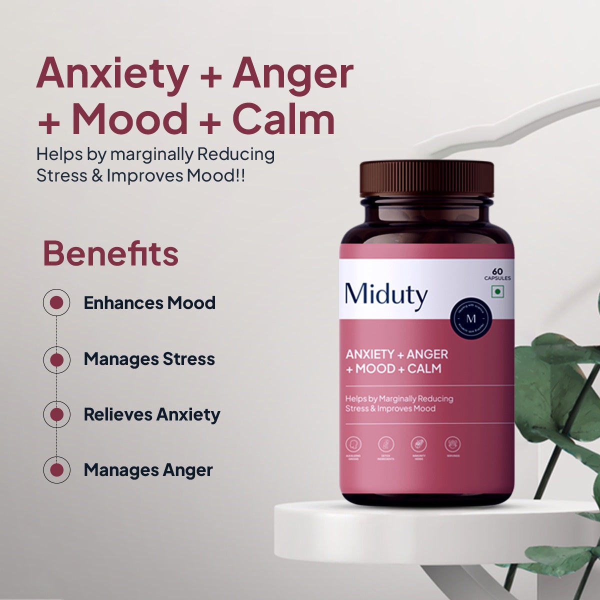 Miduty by Palak Notes Anxiety + Anger + Mood + Calm Capsules - Distacart